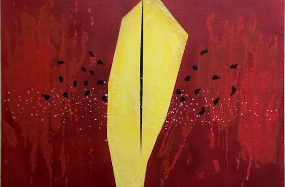 In space/3 mixed media on Archival Quality Mount with Mix Media