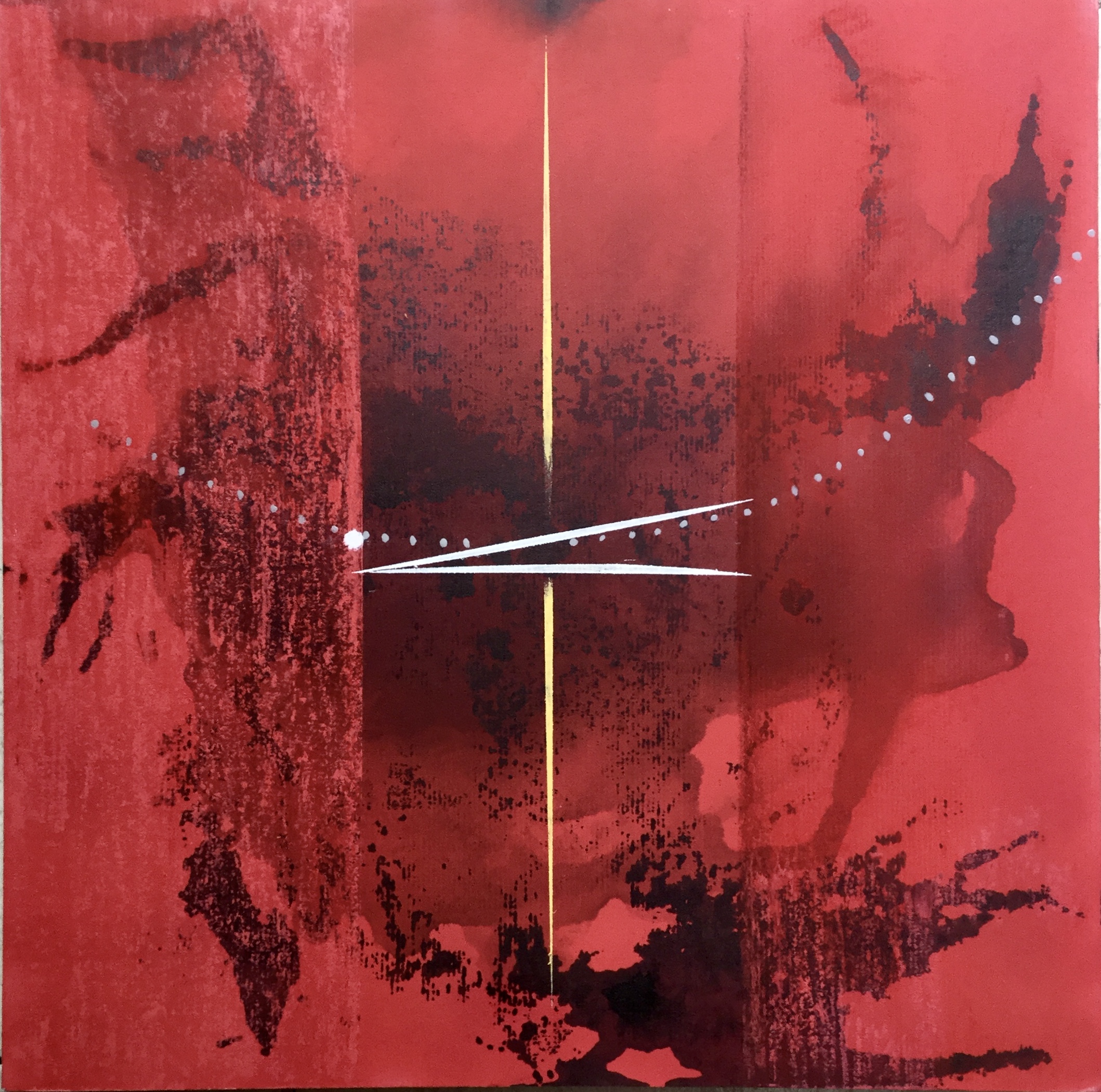 In space1, mixed media painting on Mount board